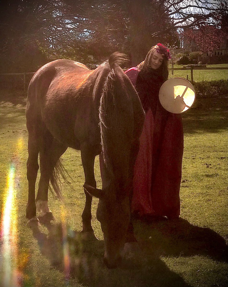 horse with priestess